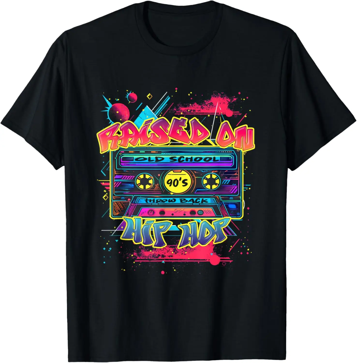 Retro Raised on Hip Hop 80s 90s Graffiti Cassette T-Shirt