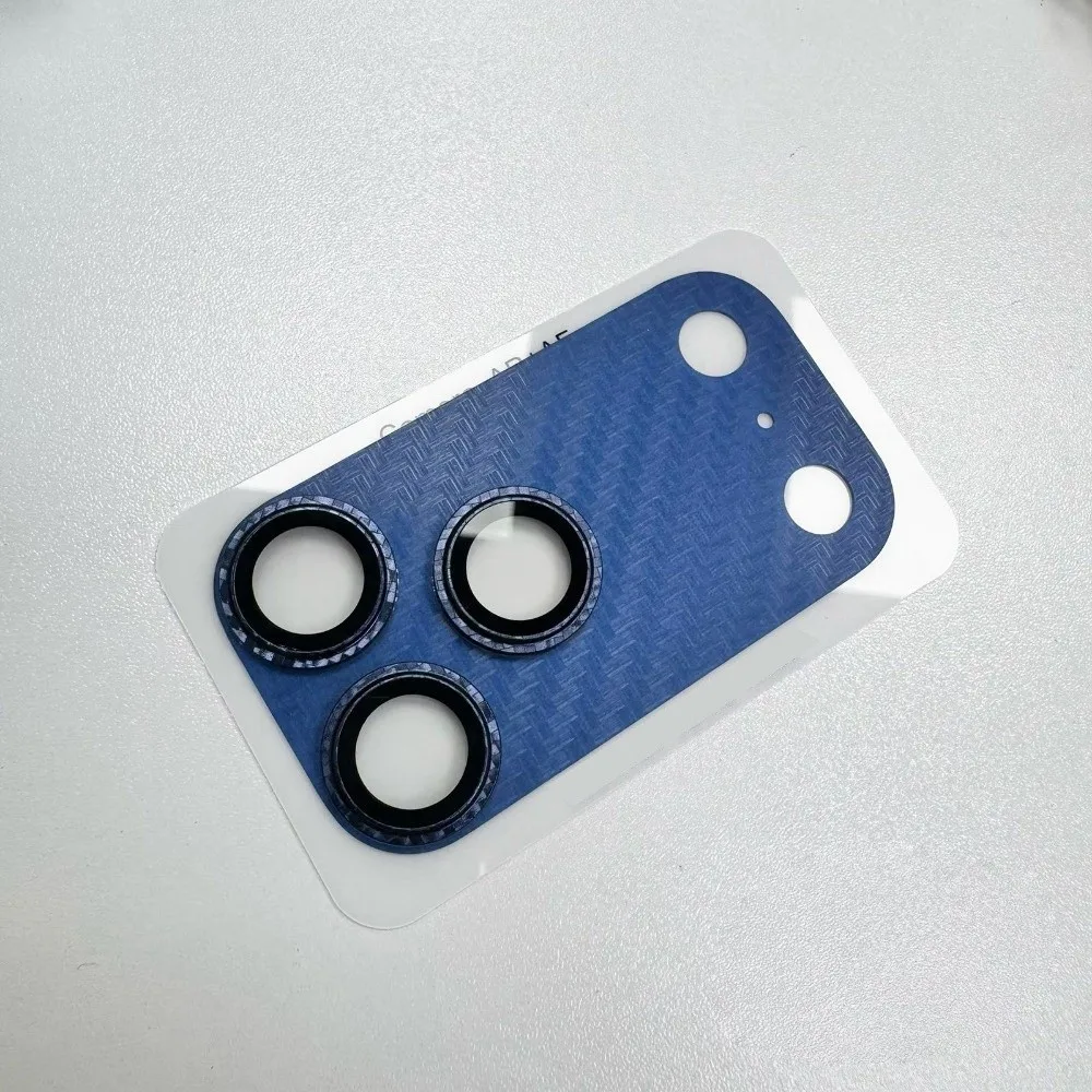 Carbon Fiber Texture Lens Protector Full Cover Orange Back Camera Protective Film HD for iPhone 17Pro/17 Pro Max