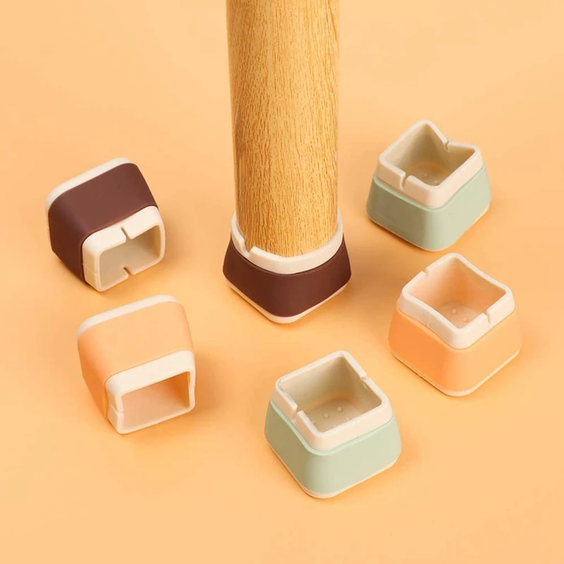 8Pcs Silicone Chair Leg Caps Floor Protectors For Chairs Anti-Slip Pad Table Pads For Furniture Protector (Brown)