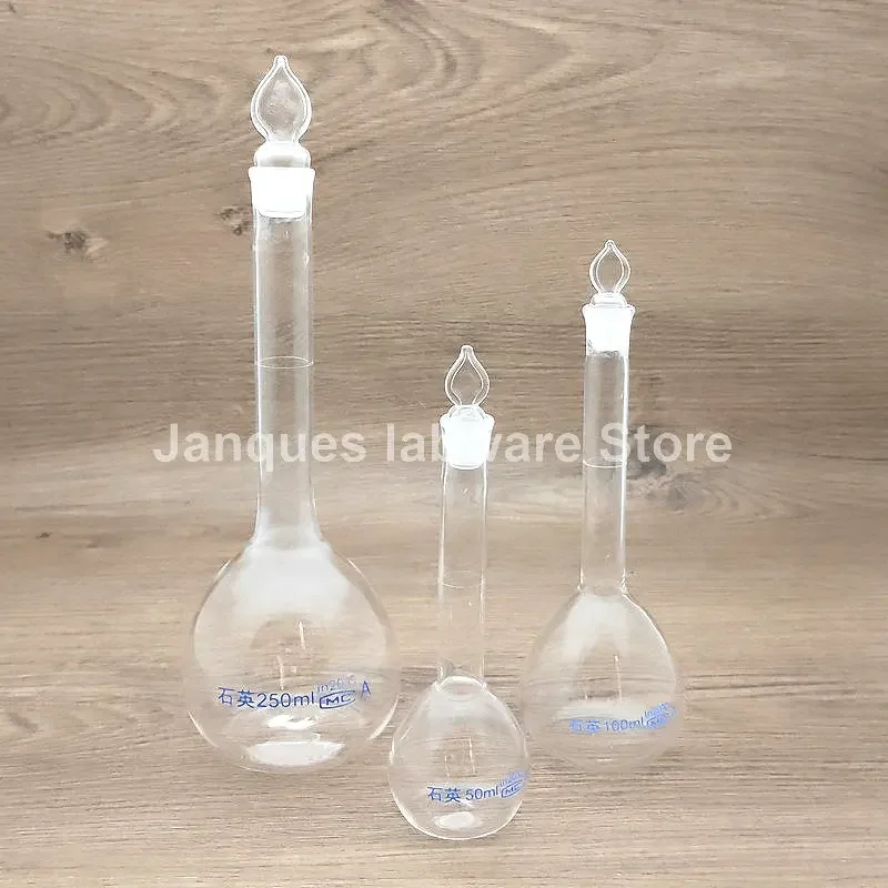 1pc 5ml to 500ml Lab Transparent Quartz Glass Volumetric Flask Long Neck Measuring Flask for school experiment glassware