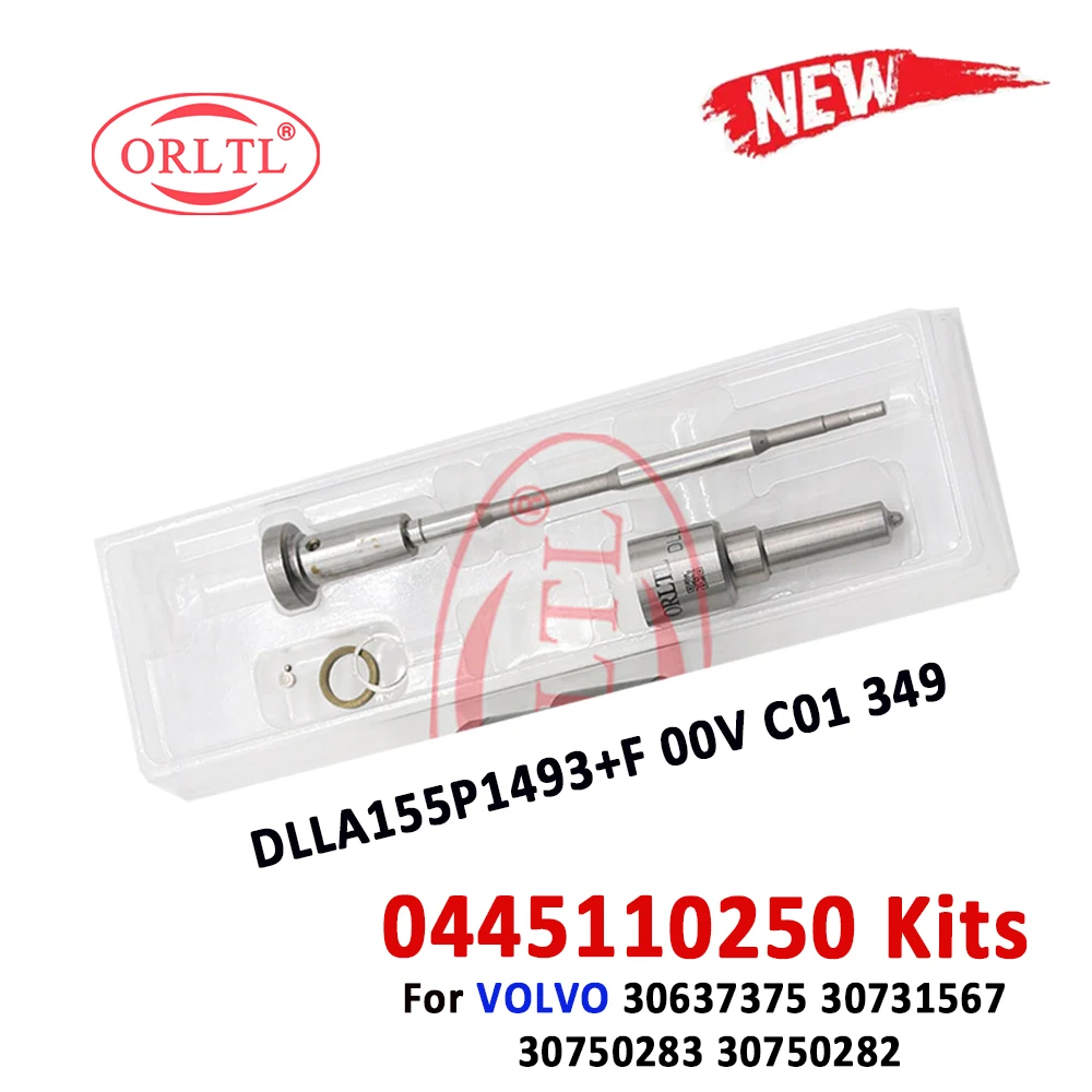 0445110250 Fuel Nozzle DLLA155P1493 Diesel Injector Repair Kits Valve F00VC01349 Sealing Rings for VOLVO 30637375 30731567