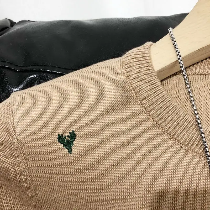 Luxury High-end Embroidery Knit Sweater Mens Short Sleeve Tops Spring Summer T-shirt Design Trendy Pullovers Tees Black Tops New