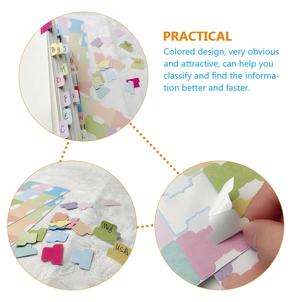 20 Sheets Index Label Household Book Tabs Portable Composite Material for Annotating Books