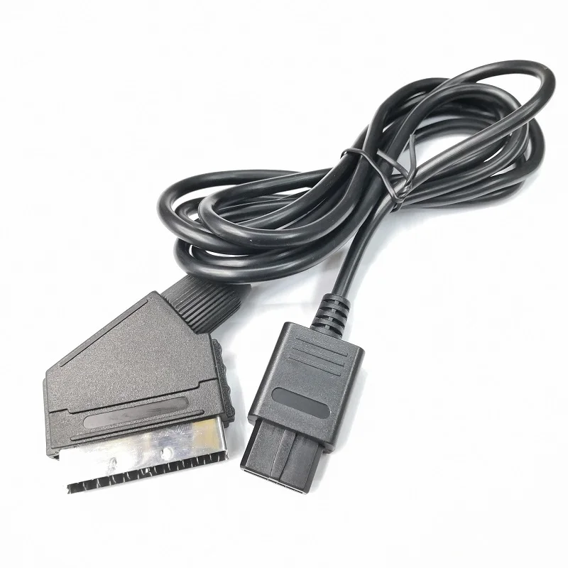 Cable RGB de vídeo de TV A/V de 1,8 M, Cable de juego con enchufe europeo Scart para Nintendo SNES Gamecube y consola N64