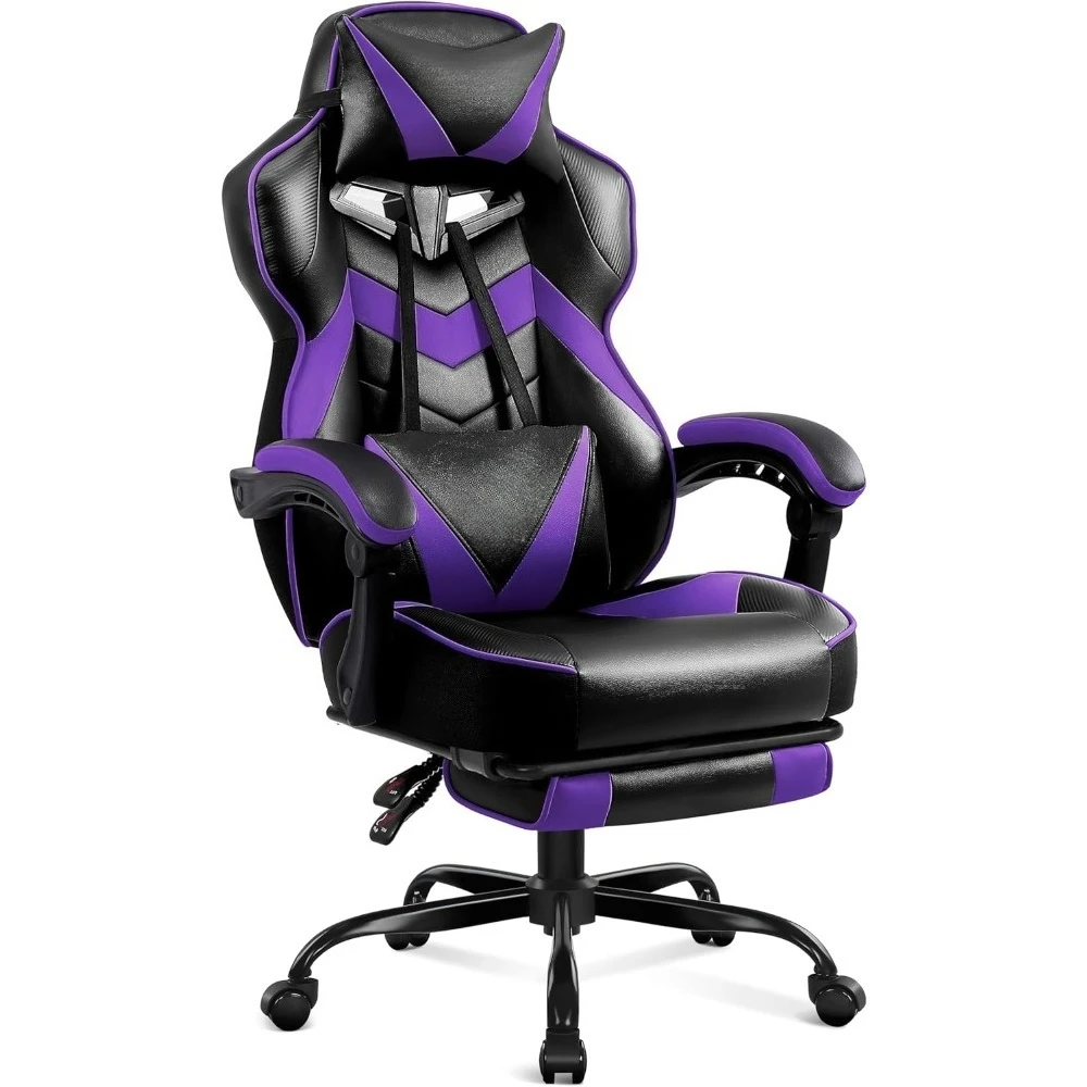 

Gaming Chair,Computer Chair with Footrest and Massage,Reclining Gaming Chairs for Adults,Big and Tall High Back Gamer Chair