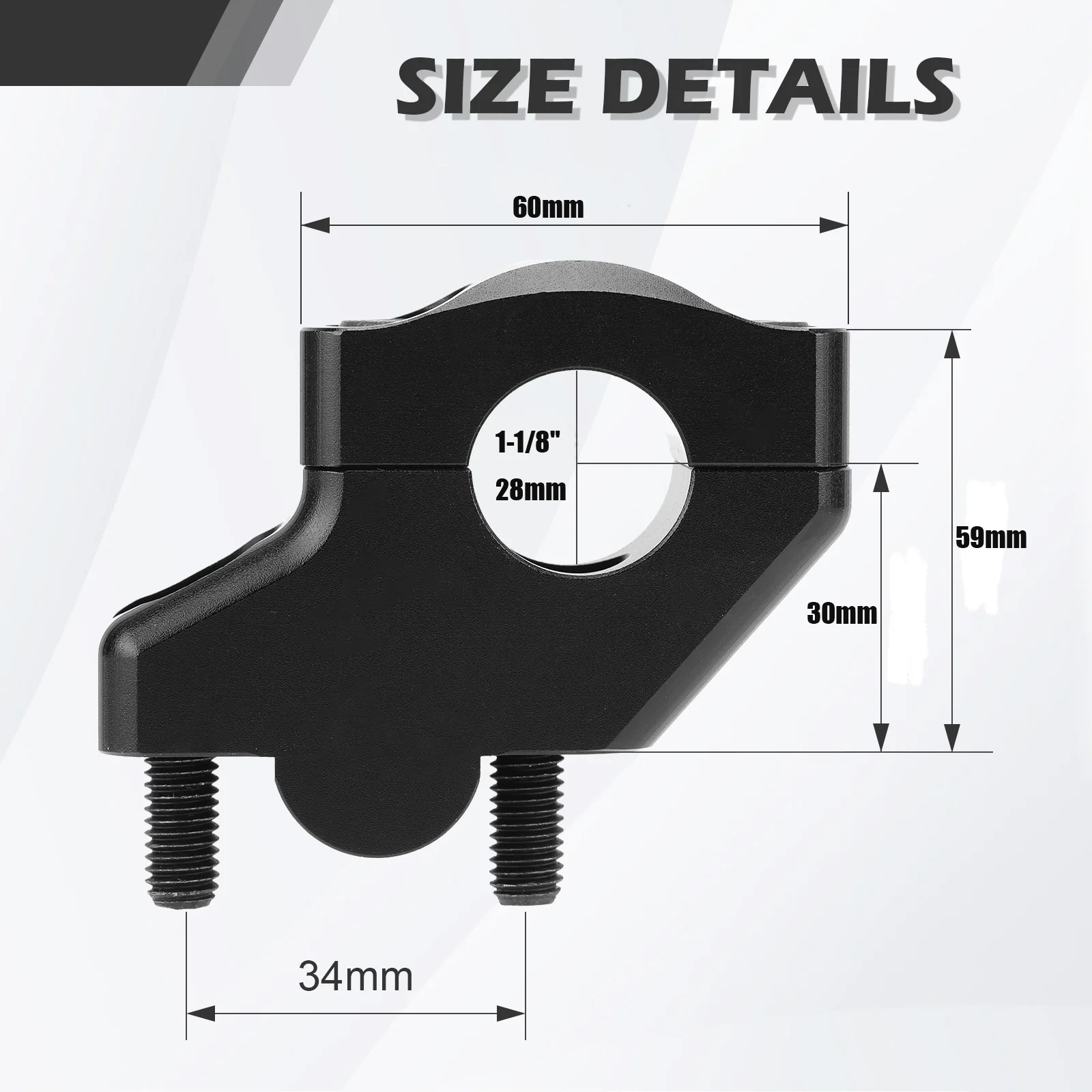 Black  28mm 1 1/8" Handlebar Riser Fat Bar Back Moved Fit For Honda CB1000R CBF 300 NA 2018-2024 CBF 125 NA 2017-2024 - Image 6