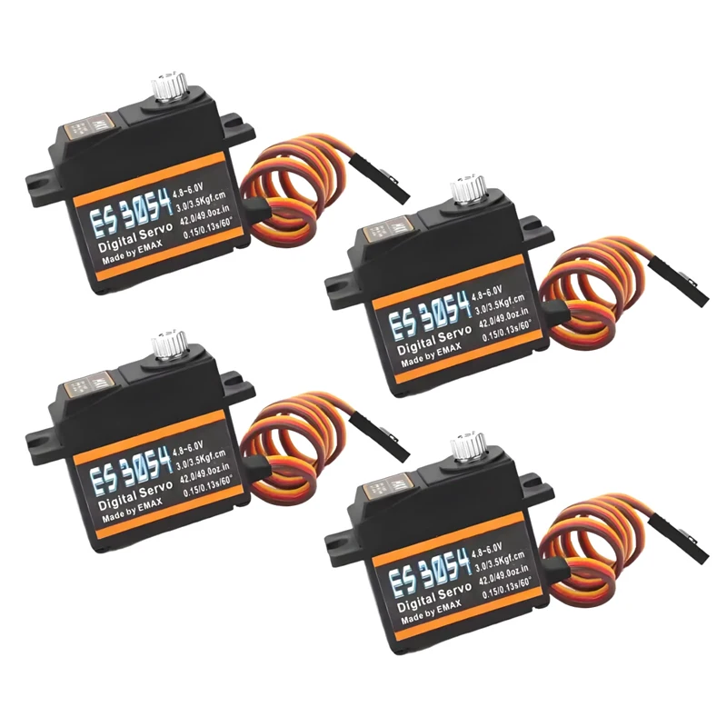 4 teile/los Emax ES3054 3054 4,8 V-6,0 V 17g 3,5 kg 23T Metall Getriebe Digital servo – Detail 4