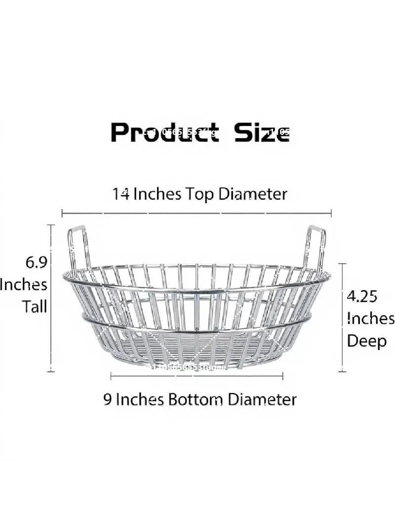 Heavy Duty Stainless Steel BBQ Ash Basket Charcoal Grill Accessories for Easy Cleanup