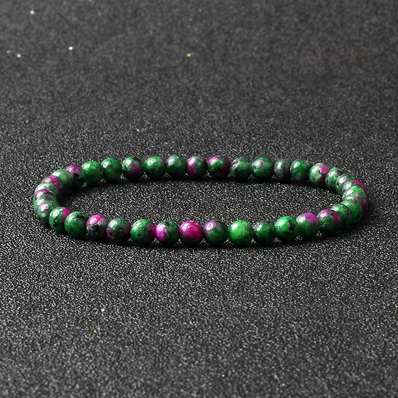 4MM Reiki Naturstein Perlen Armbänder Für Frauen Männer Achat Lava Stretch-Armband Großhandel Tiny Armreifen Handgemachte Einfache schmuck