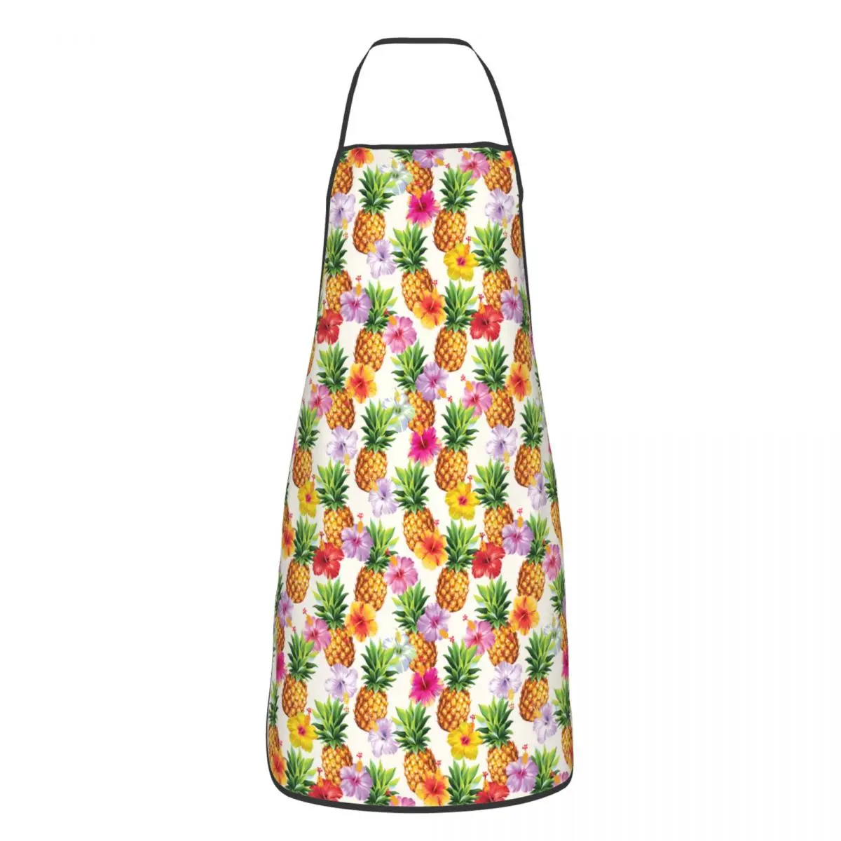 Custom Unisex Summer Tropical Fruits Pineapples Bib Apron Adult Women Men Chef Tablier Cuisine for Kitchen Cooking Painting