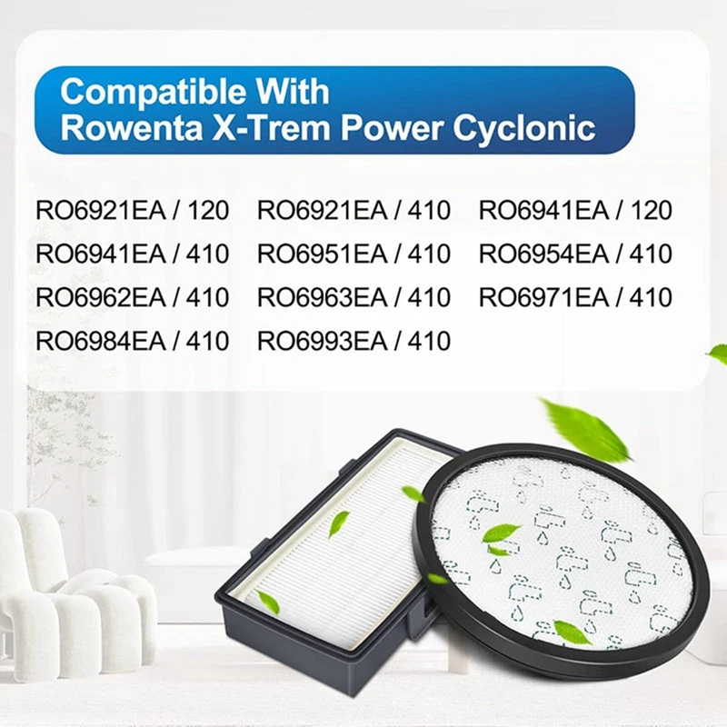 مجموعة فلتر استبدال المكنسة الكهربائية ، rowenta ZR006001 ، RO6921EA ، RO6941EA ، RO6951EA ، RO6954EA ، RO6963EA ، RO6984EA ، مجموعة واحدة