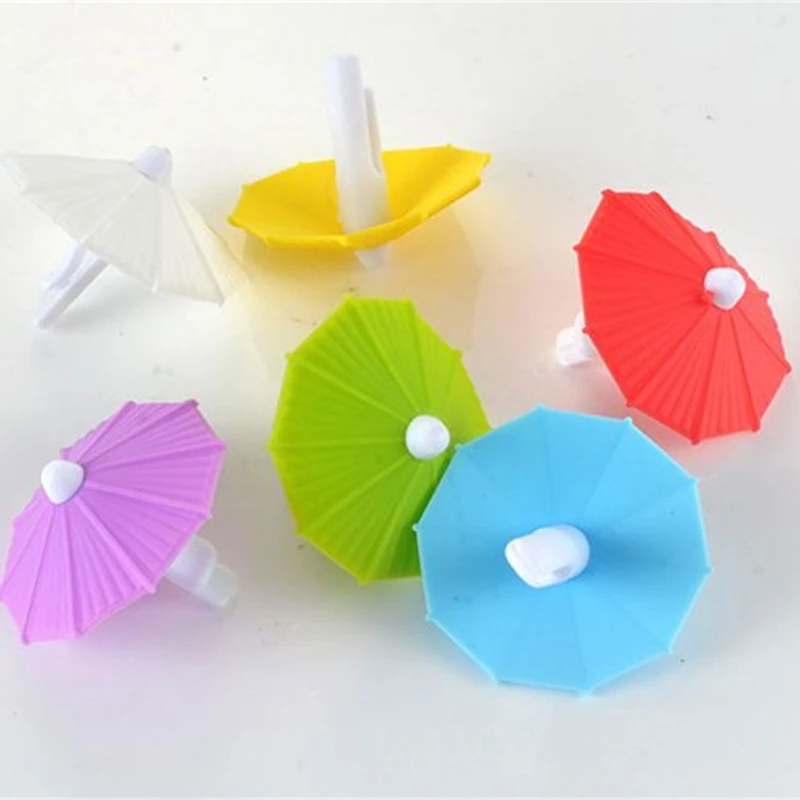 6 ชิ้นร่มรูปร่างแก้วไวน์เครื่องหมายอุปกรณ์บาร์แก้วแก้วไวน์ Charm Dropship