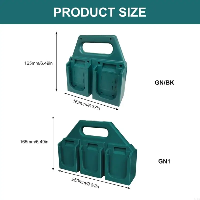 M7DA Compact 18V Battery Storage Rack Organizadores plástico prático possuem 4 6 células Secure Tool Acessory