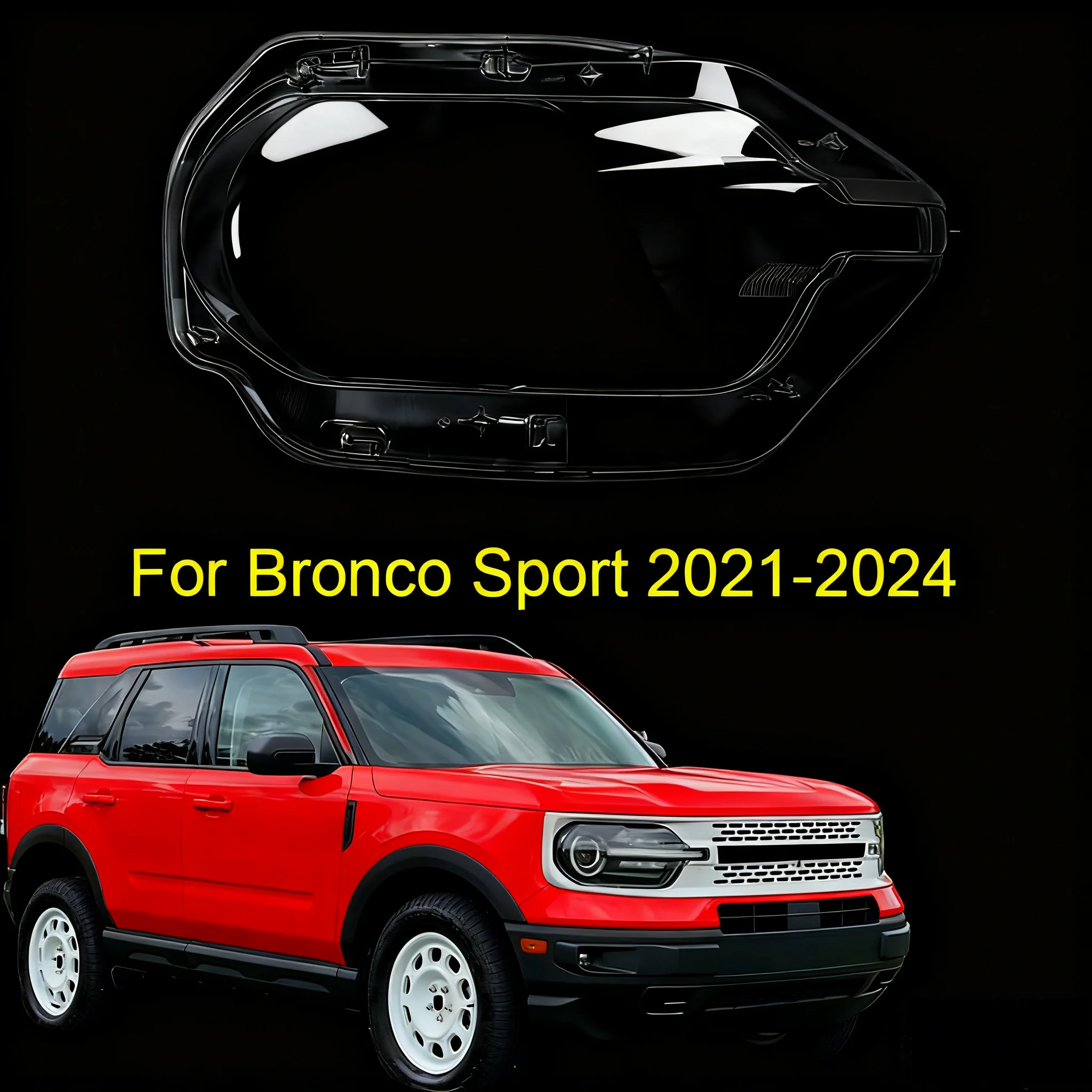 

For Ford Bronco Sport 2021 2022 2023 2024 Car Accessories Headlight Lens Cover Transparent Lampshade Headlamp Shell Plexiglass