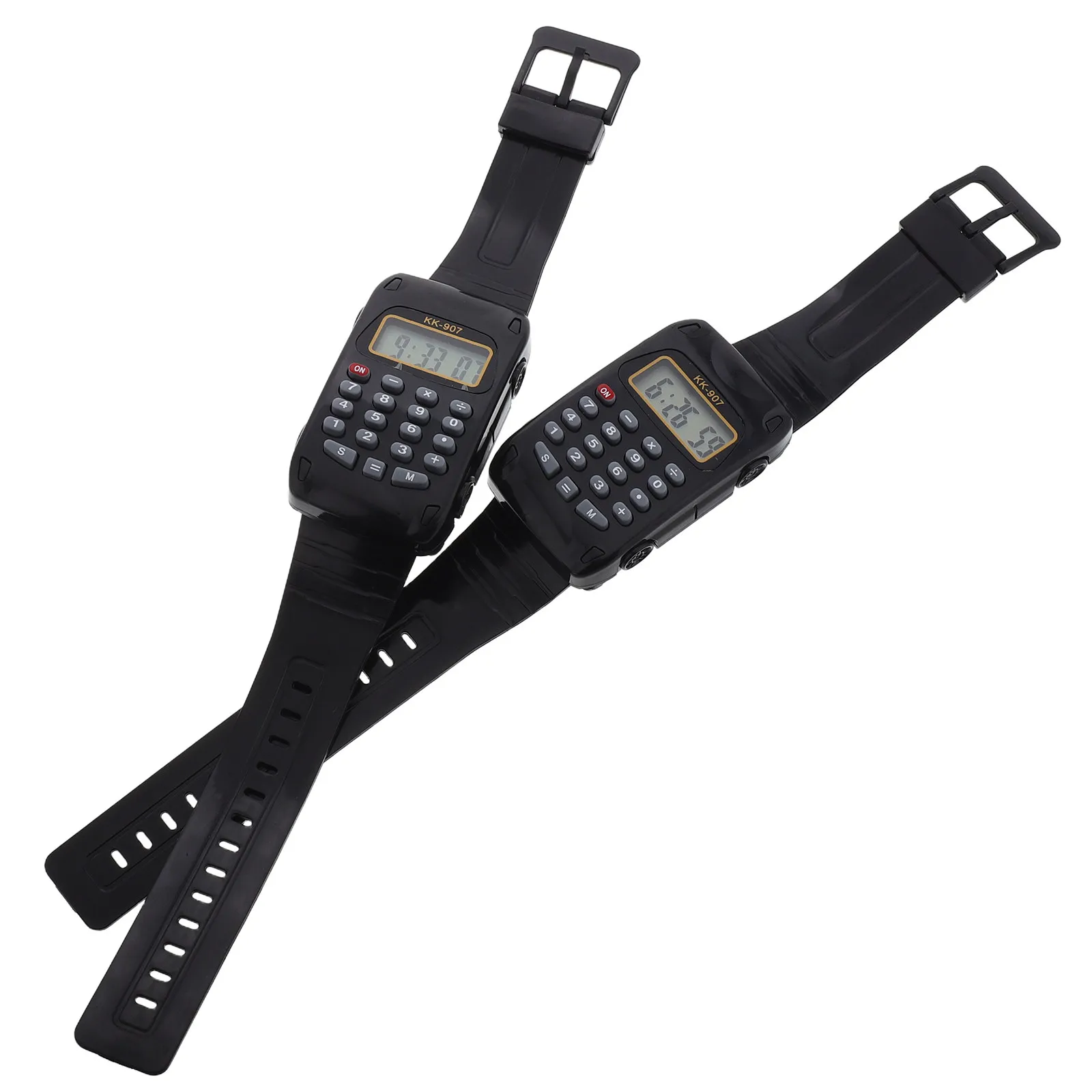 2Pcs Educational Calculator Watch with Clear Display for Math Practice School Home Outdoor Arithmetic