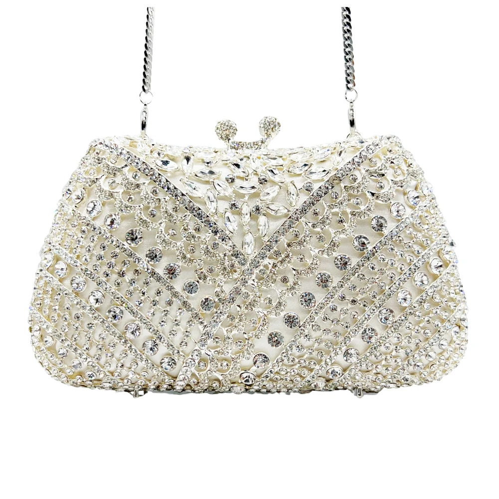 

Blue Evening Bags for Women Wedding Bridal Clutches Rhinestone V Purses Formal Dinner Banquet Diamond Handbags Party Clutch