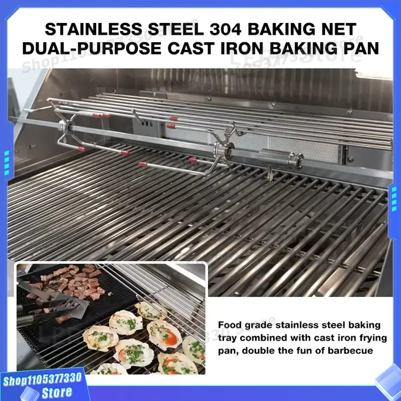 High Quality Kitchen Family Gathering Outdoor Camping 5 Burners Stainless Steel Built in BBQ Grill