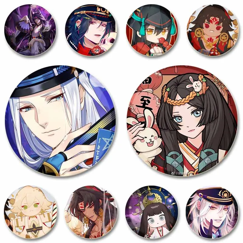

Game Peripheral Onmyoji Round Brooch on Bag Clothes Accessories Custom Cartoon Role Badge Pins Fashion Jewelry Gifts for Friends