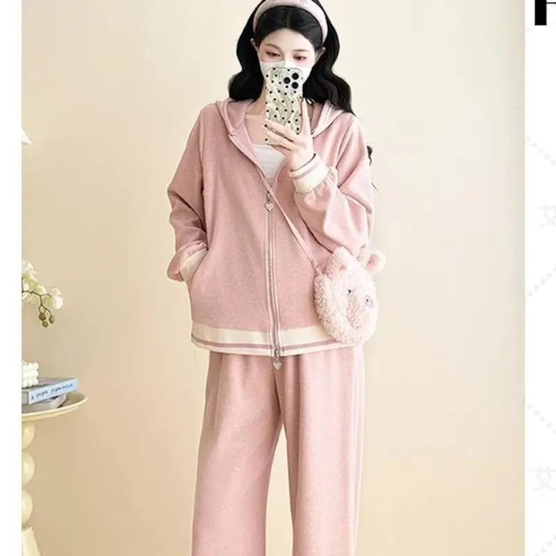 Slimming Casual Women's Set Black Two-Piece Ensemble Autumn 2026 Trendy Streetwear Fashionable plus Size Hide Flaws Style