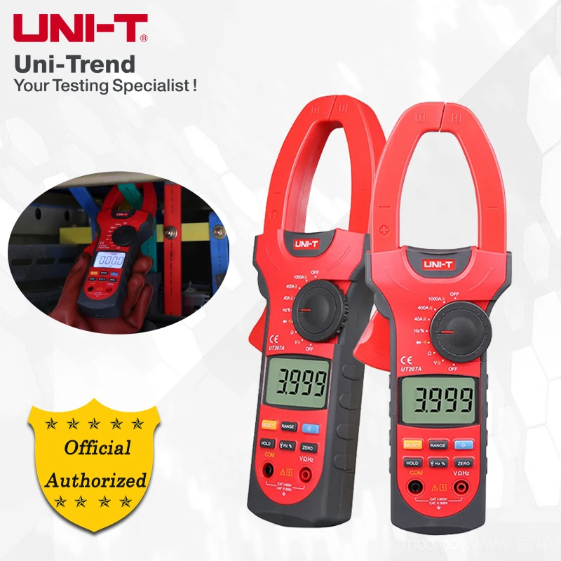 UNI-T UT207A/ UT208A/ UT209A 1000A Digital Clamp Meter; AC/DC Ammeter, Resistor/Capacitor/Frequency/Temperature Test