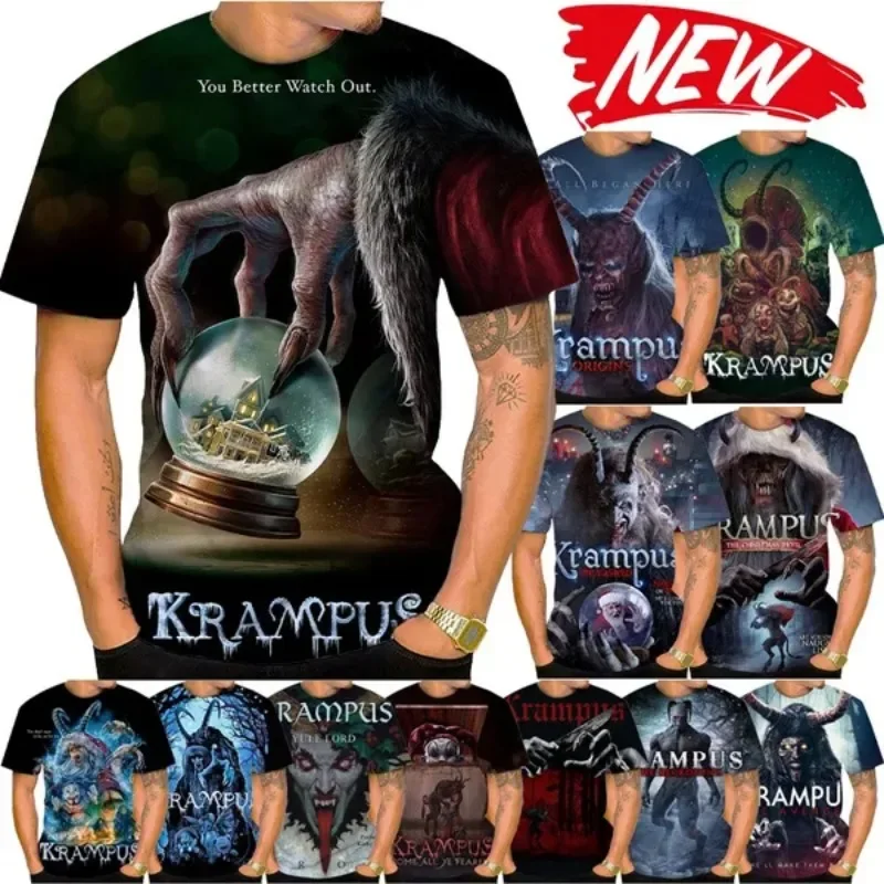 Christmas Monster Krampus T-Shirt German Folklore Krampus Christma Kids Harajuku Style Unisex Casual Short Sleeve