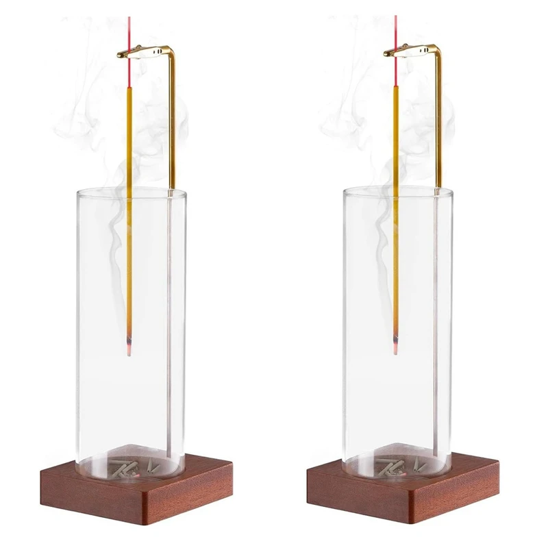 2PCS Incense Holder Kit Yoga Timer Aromatherapy Stand Set Incense Anti-Ash Flying Incense Burner For Sticks With Removable Glass