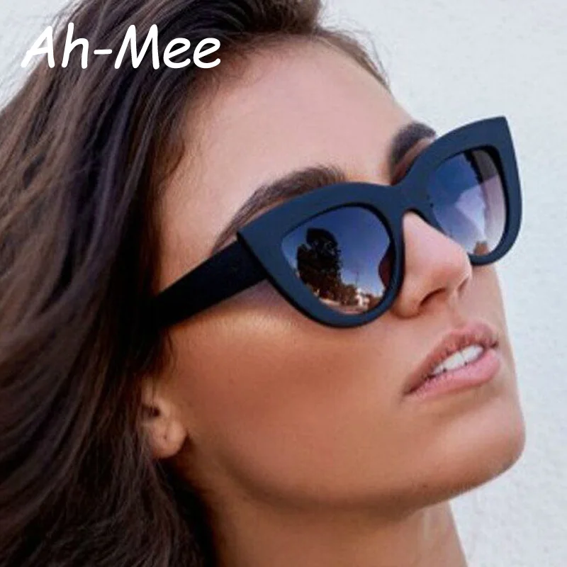 Radfahren Große Cat Eye Sonnenbrille Frauen Vintage Marke Designer Bunte Linse Sonnenbrille Für Weibliche Retro Günstige Sonnenbrille UV400