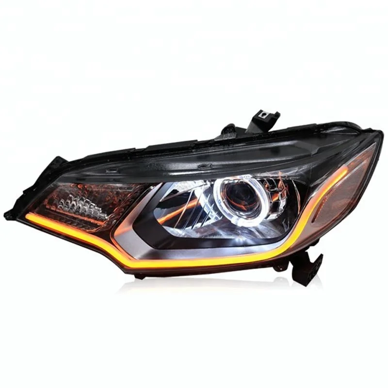 Totally DIY manual made retrofit Headlight Assembly for Honda-Fit -Jazz 2014-2018 with HD Hella-5 lens LED Angel Eye DRL