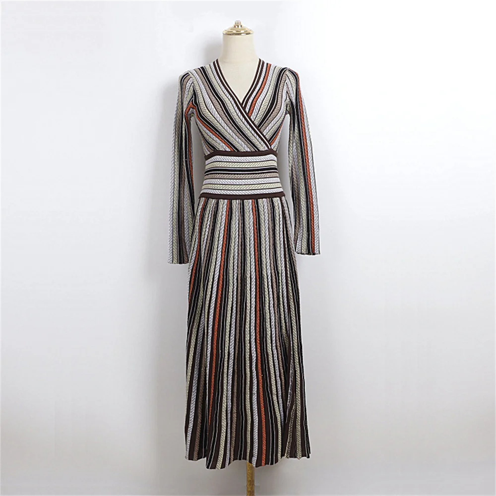 2026 Zomer Vrouwen Jurk Gebreide Stretch Gestreepte V-hals Corset Elegante Dames Gewaad Y2K Nieuwe Fashion Party Bodycon Rok Beha