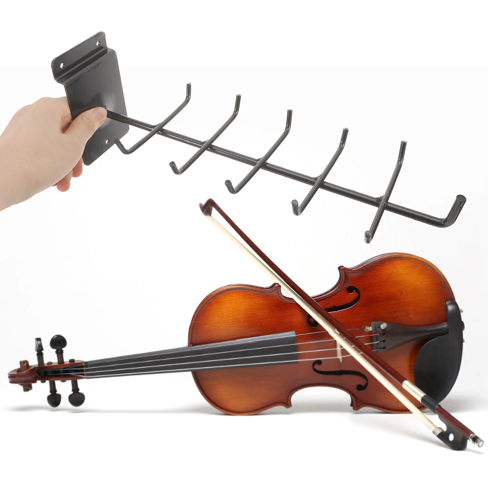 

Violin Bow Hanger Iron Construction Erhu Bow Holder Rack Stable Support String Instrument Wall Decoration Violin Holder