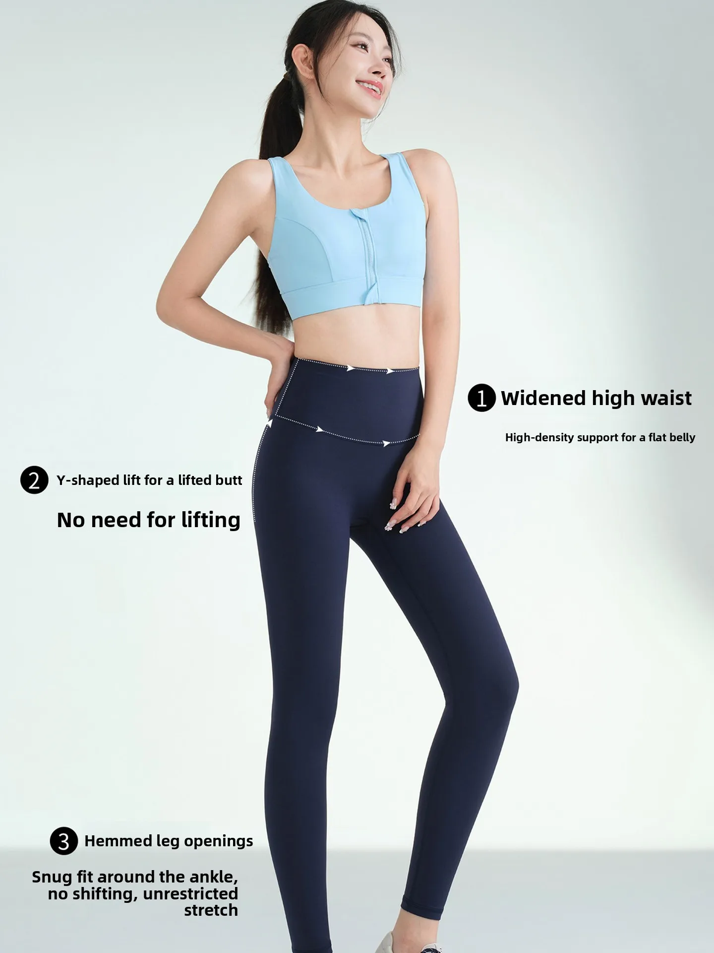 ey Yoga-Hose, dünn, hohe Taille, Fitn, Arkskin, Straffung, Bauchkontrolle, Po-Lifting, elastische lange Leggings für Damen