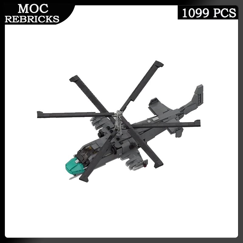 WW II Weapons Russia Air Force Combat Helicopters Kamov KA-52 MOC Building Block Aircraft Model Educational Toy Bricks Kid Gifts