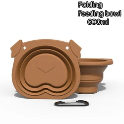 600ml Large Collapsible Dog Pet Folding Silicone Bowl Outdoor Travel Portable Puppy Food Container Feeder Dish Bowl