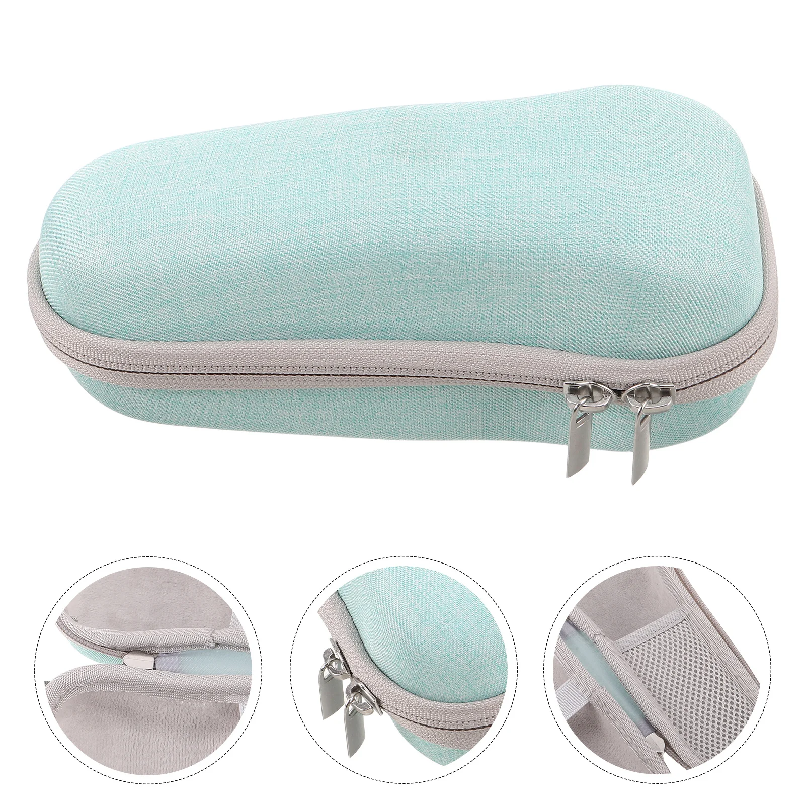 ماكينة حلاقة كهربائية محمولة، حافظة صلبة، أخضر نابض بالحياة، مضاد للضغط، منظم تخزين، صندوق حماية مدمج للسفر