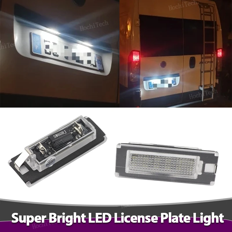 12V License Number Plate Light Lamp White Light Fit For Fiat Ducato Bus Box Peugeot Boxer Bus Box Citroen Jumper Bus Box 2006-20