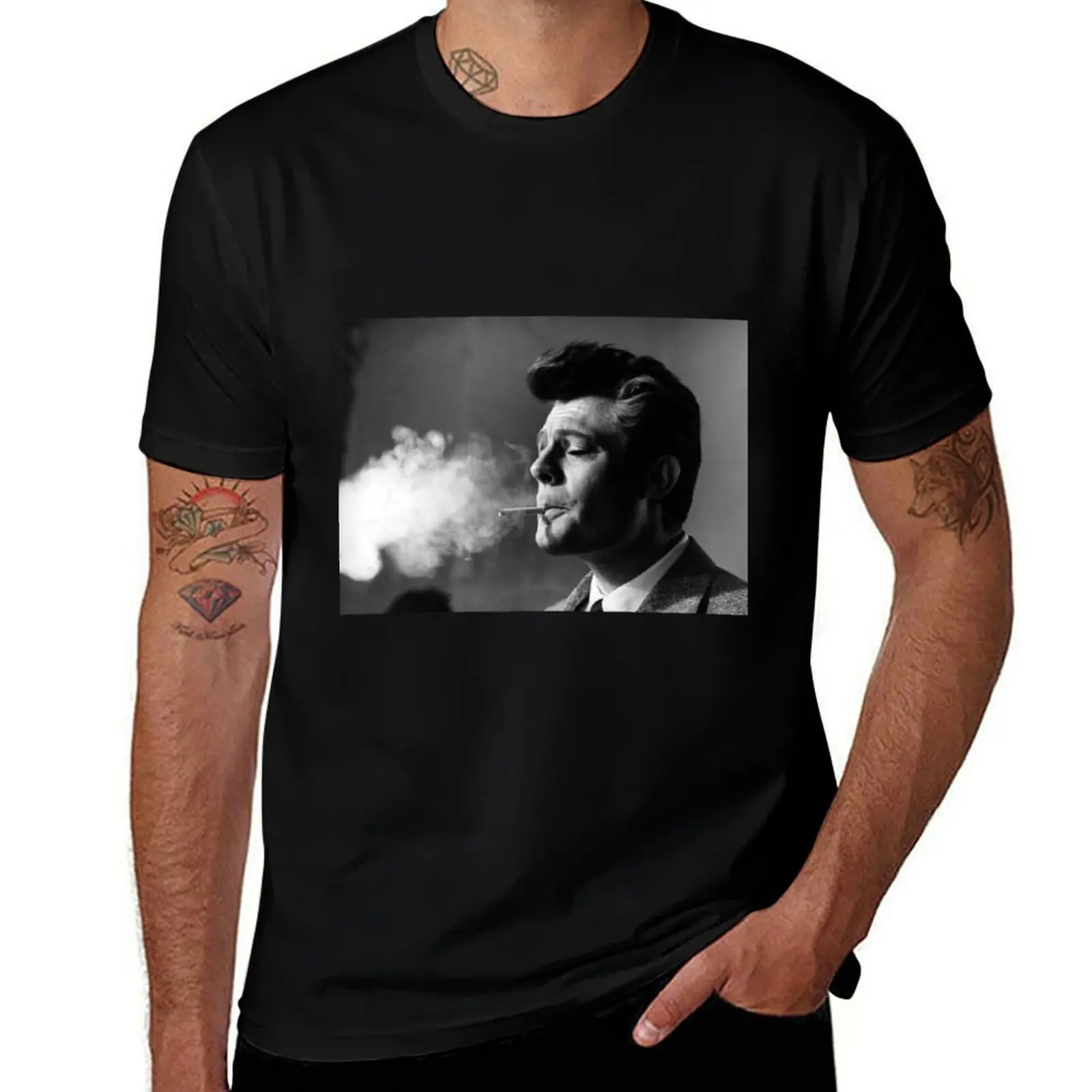 

Marcello Mastroianni Sticker T-Shirt Plus Size Basic Cotton T-Shirt