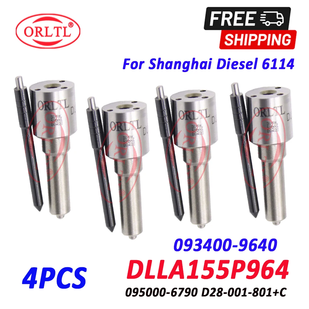 

ORLTL Fuel Injector Nozzle DLLA155P964 093400-9640 Nozzle 4 PCS DLLA 155 P 964 (09340 09640) For Shanghai Diesel 095000-6790