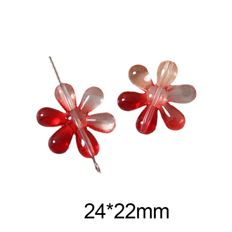 5pcsins korean two-color gradient perforation plum blossom Beads for Jewelry Making DIY Handmade Bracelet Necklace Accessories