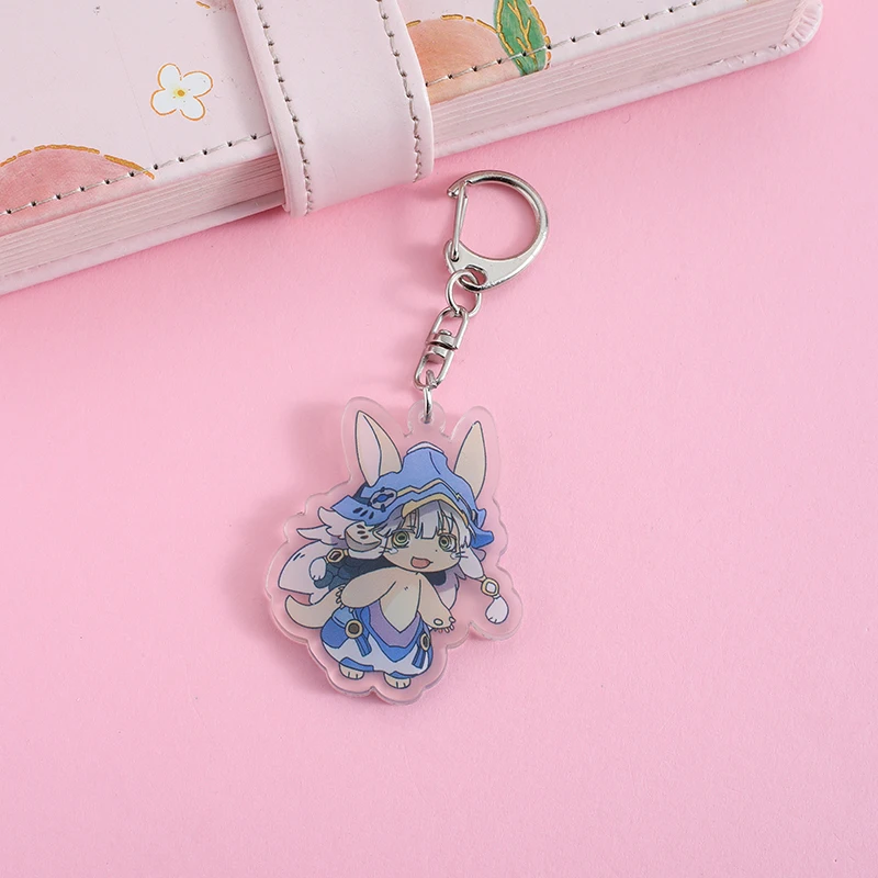 From The Abyss Anime Lilo and Stitch Pendant Keychains Holder Car Key Chain Key Ring Mobile Phone Bag Hanging Jewelry Gifts