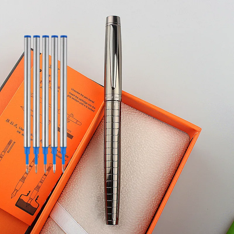 

Luxury Metal Lattice Black Signature Ballpoint Pens for Business Writing Office Supplies Stationery Gift