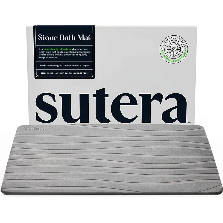 

Diatomaceous Stone Bathmat UltraAbsorbent, QuickDrying Bath Mat SlipResistant Surface for Safer Bathrooms Charcoal Grey Finish 2