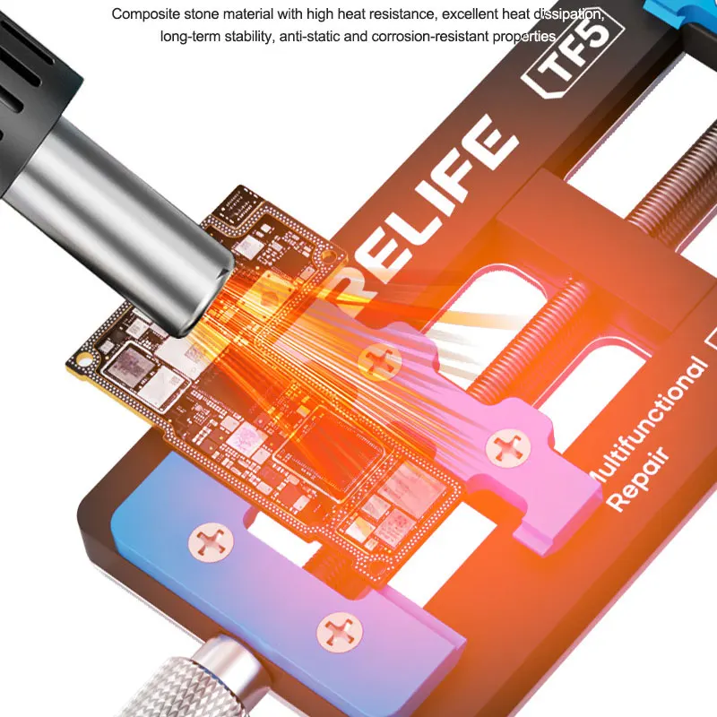RELIFE TF5 Universal Repair Fixture High Temperature Resistant 500°C PCB Holder for Phone Motherboard CPU Chip Soldering Tool