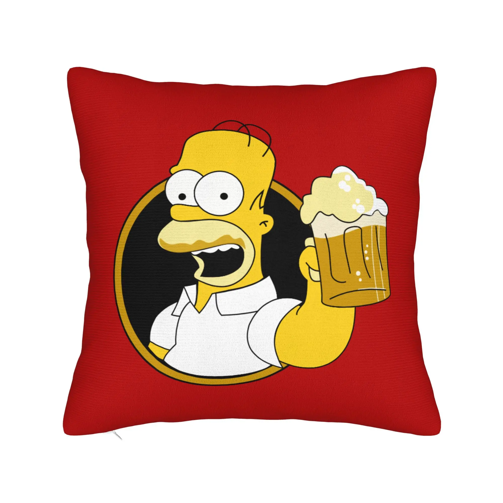 Cartoon S-Simpsons Christmas Pillowcase Printed Polyester Cushion Cover Decorations  Pillow Case Cover Seater Square 18''