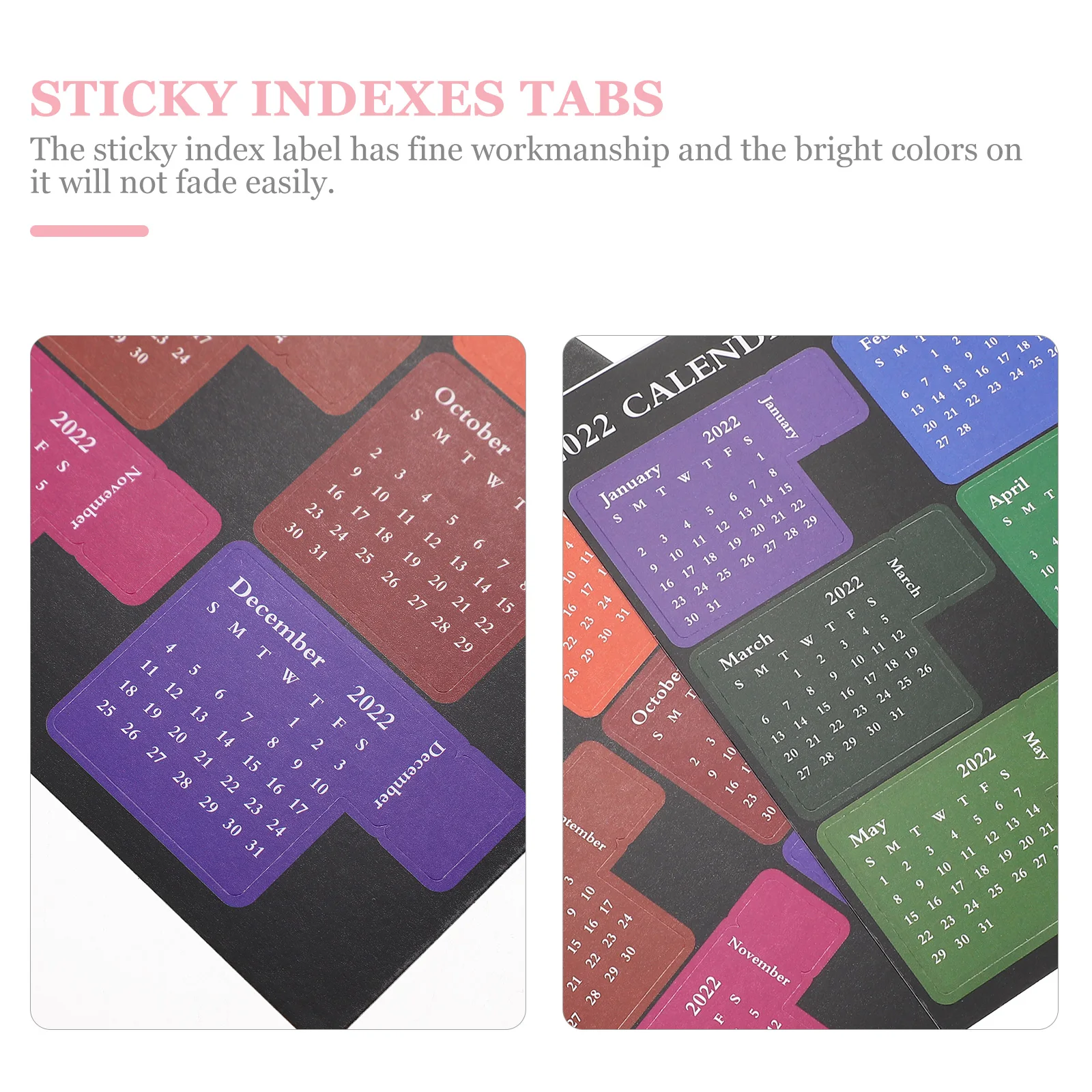 

Waterproof Note Tags Page Markers Sticky Index Tabs 2022 Month Plan Message Stickers Portable Small English Labels for Office