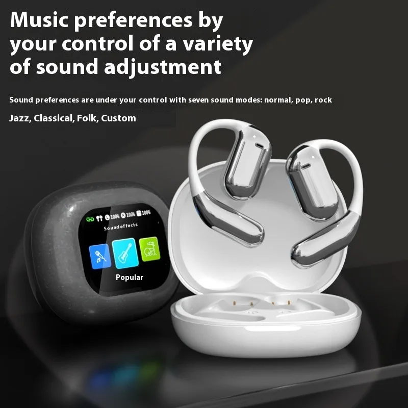 Q16Pro Headphones V5.4 Bluetooth Wireless Earphones Sports Noise Reduction Waterproof Earhooks Headset Intelligent Touch Screen