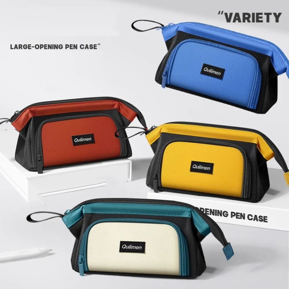 

Large Capacity Simple Pencil Bag Multiple Layers Handheld Stationery Bag Creative Zipper Pen Pencil Case Boys Ang Girls
