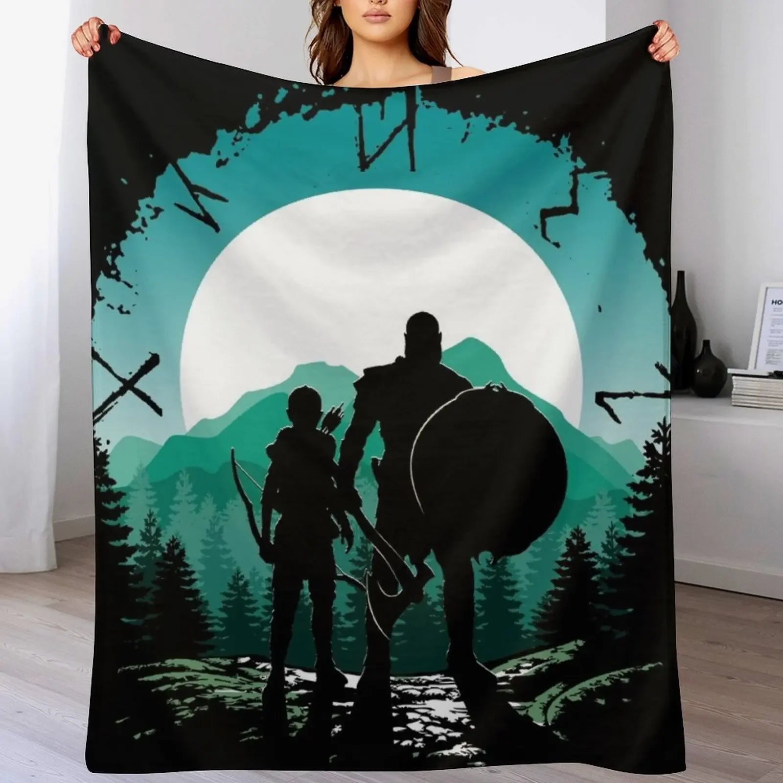 Kratos and son Throw Blanket Warm Comfortable Blanket for Office Napping