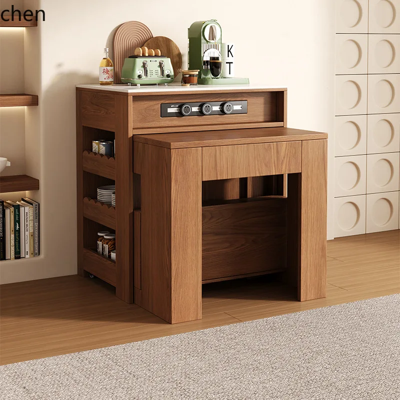 HXL Island Dining Table Extendable Space-Saving Dining Table and Chairs Independent Mobile Cabinet
