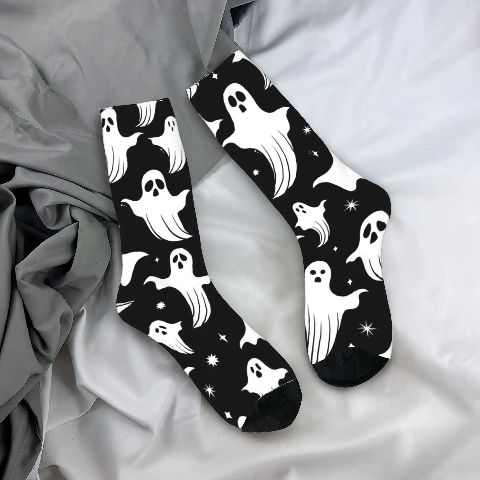 

Носки на все сезоны в стиле Хэллоуин с призраками, длинные носки в стиле Харадзюку, хип-хоп, аксессуары для мужчин и женщин, подарок на день рождения