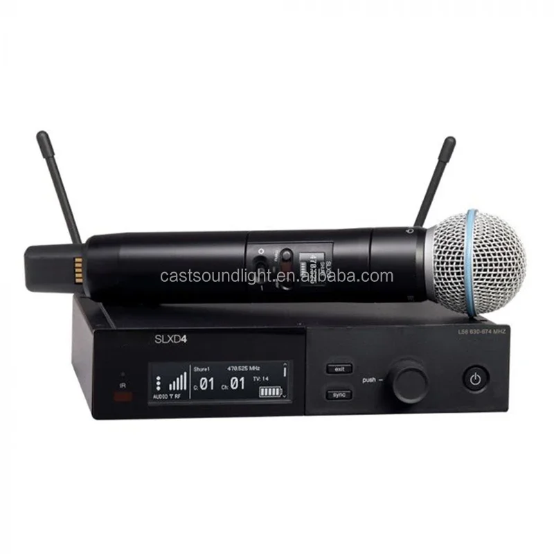 

Профессиональная SLXD4 SLXD24 S58 BT58 Беспроводная UHF микрофонная система Инфракрасная частота соответствует шумоподавлению Караоке